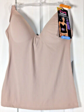 Maidenform DMS130 Tummy Control Shapewear Cami Tank Top Built-In Bra Small NWT
